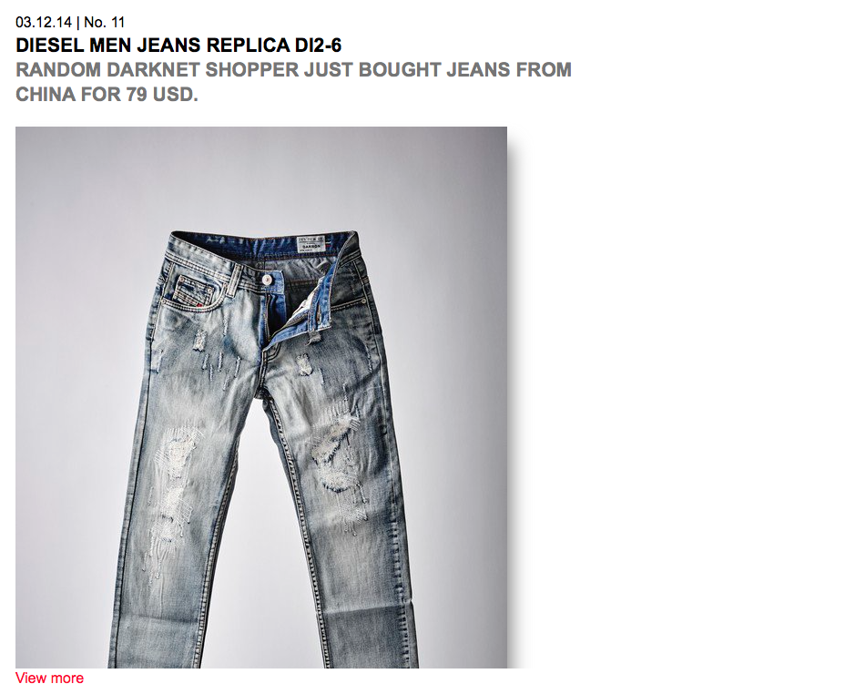 Screenshot einer Diesel Jeans Replica für Männer
