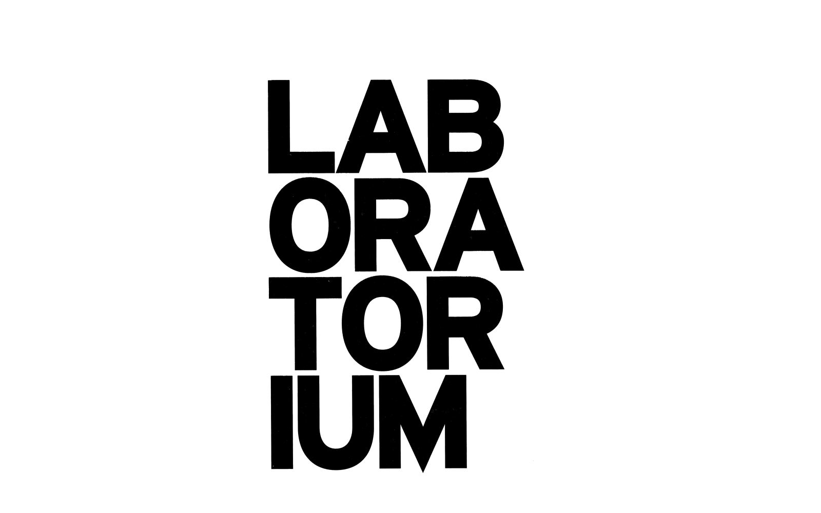 Black lettering on a white background: Laboratorium