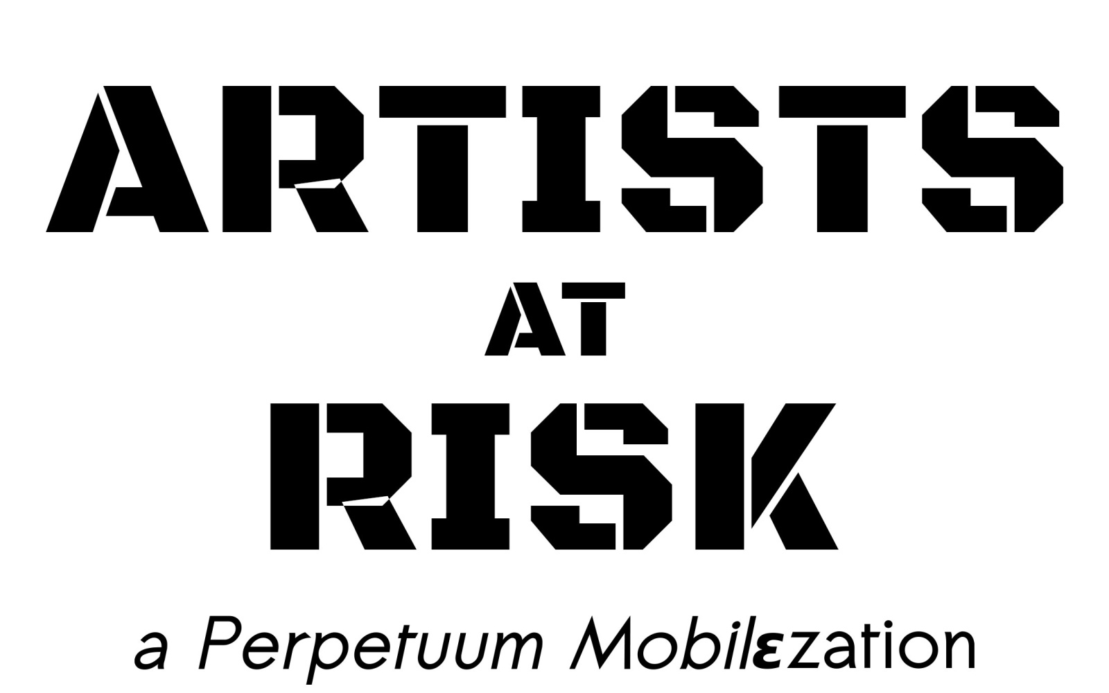 Das Text-Logo »Artists at Risk« in schwarz auf weißem Hintergrund.