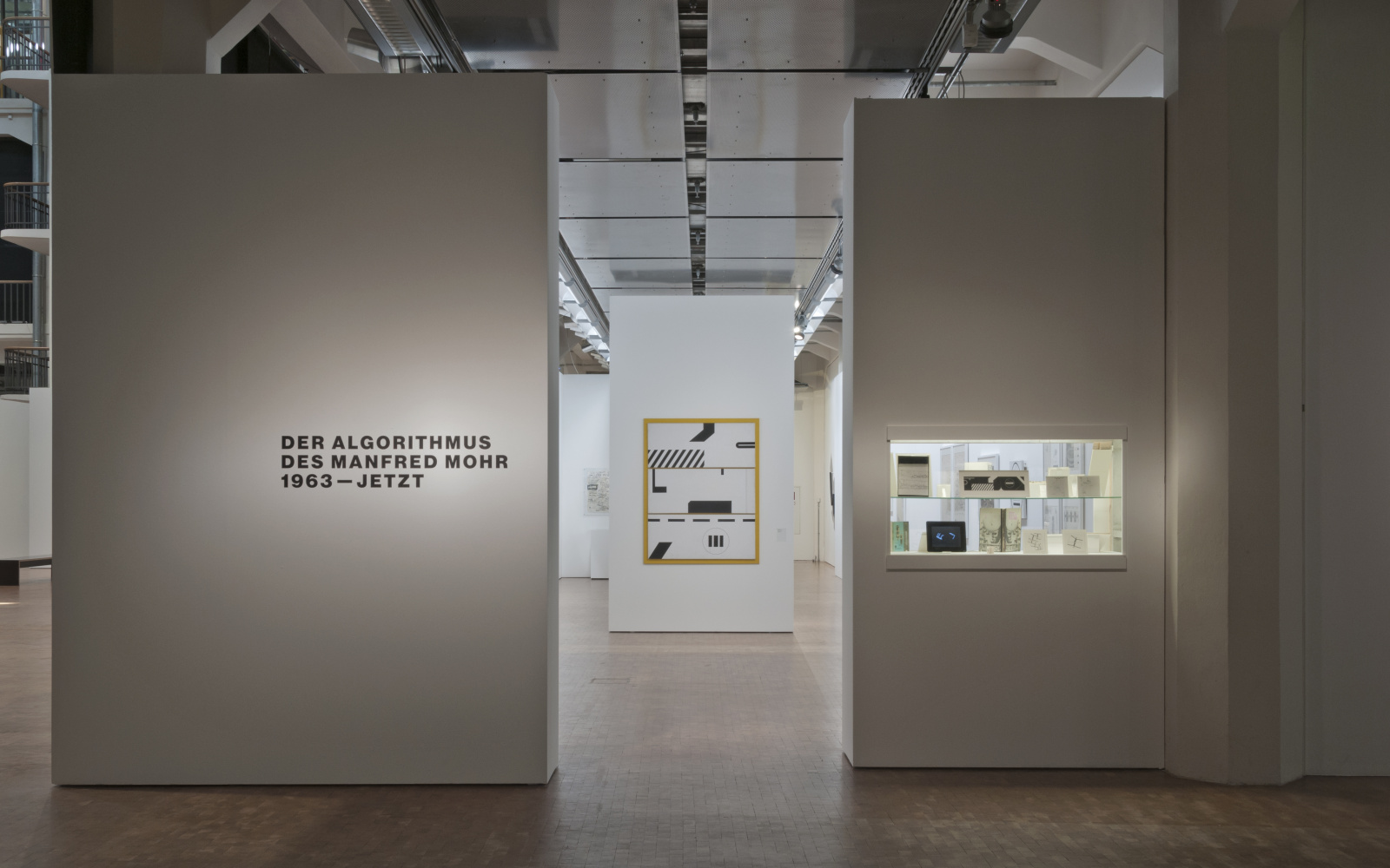 View of the entrance »Der Algorithmus des Manfred Mohr«