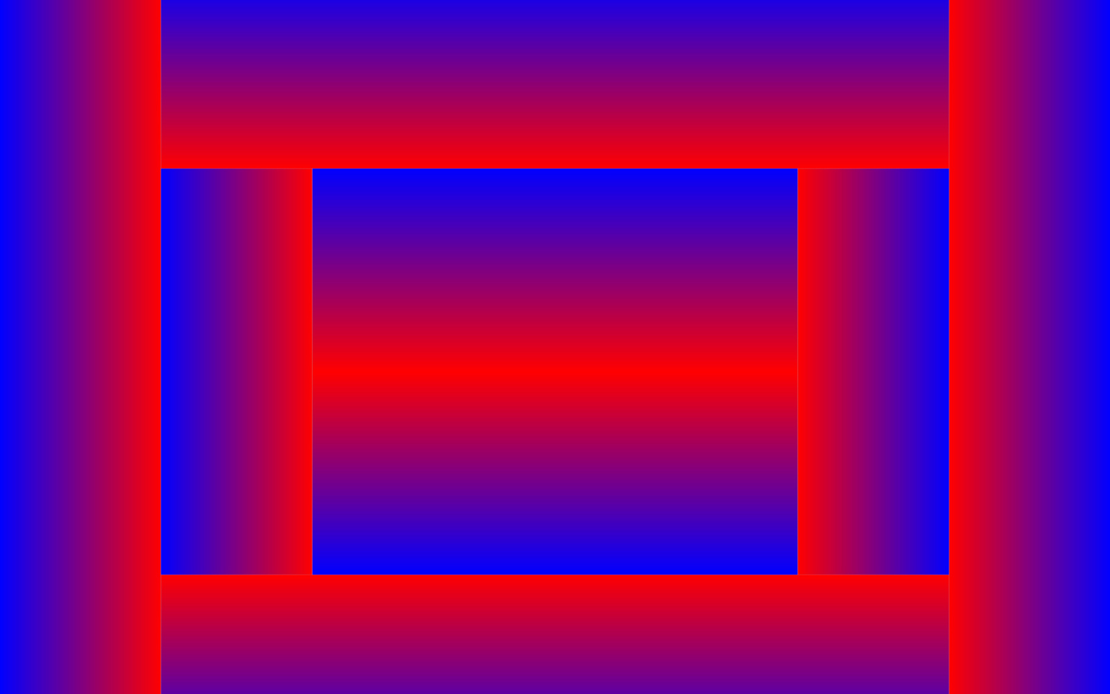 You can see rectangles of different sizes with color gradients between red and blue.