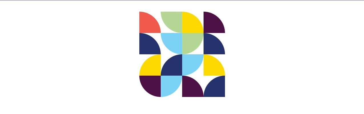 Pipes  – Vielfarbiges Logo aus Kreissegmenten