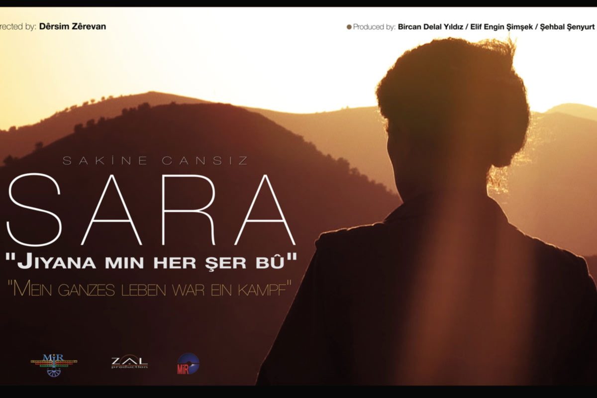 Das Filmplakat zeigt den Rücken einer Frau im Abendlicht, deren Blick auf einen Berg gerichtet ist. 
