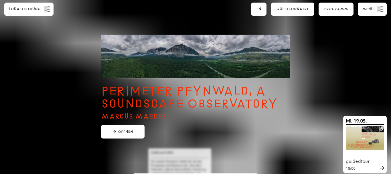 Screenshot »Critical Zones« Ausstellung 