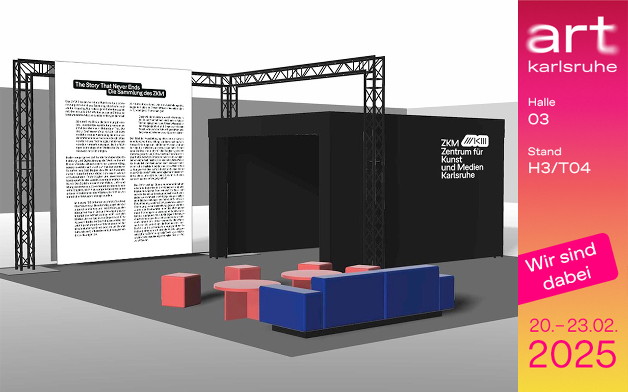 Simulation view of the ZKM exhibition stand at Art Karlsruhe.