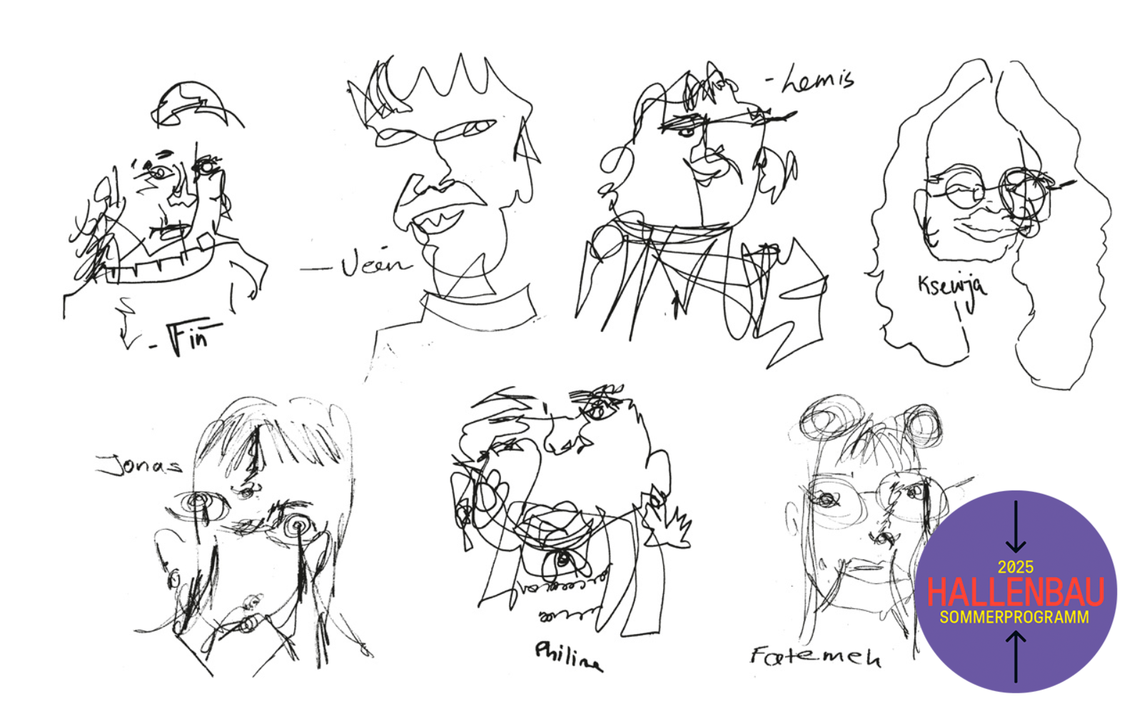 Drawing exercise with portraits of the 2025 Masterclass scholarship holders