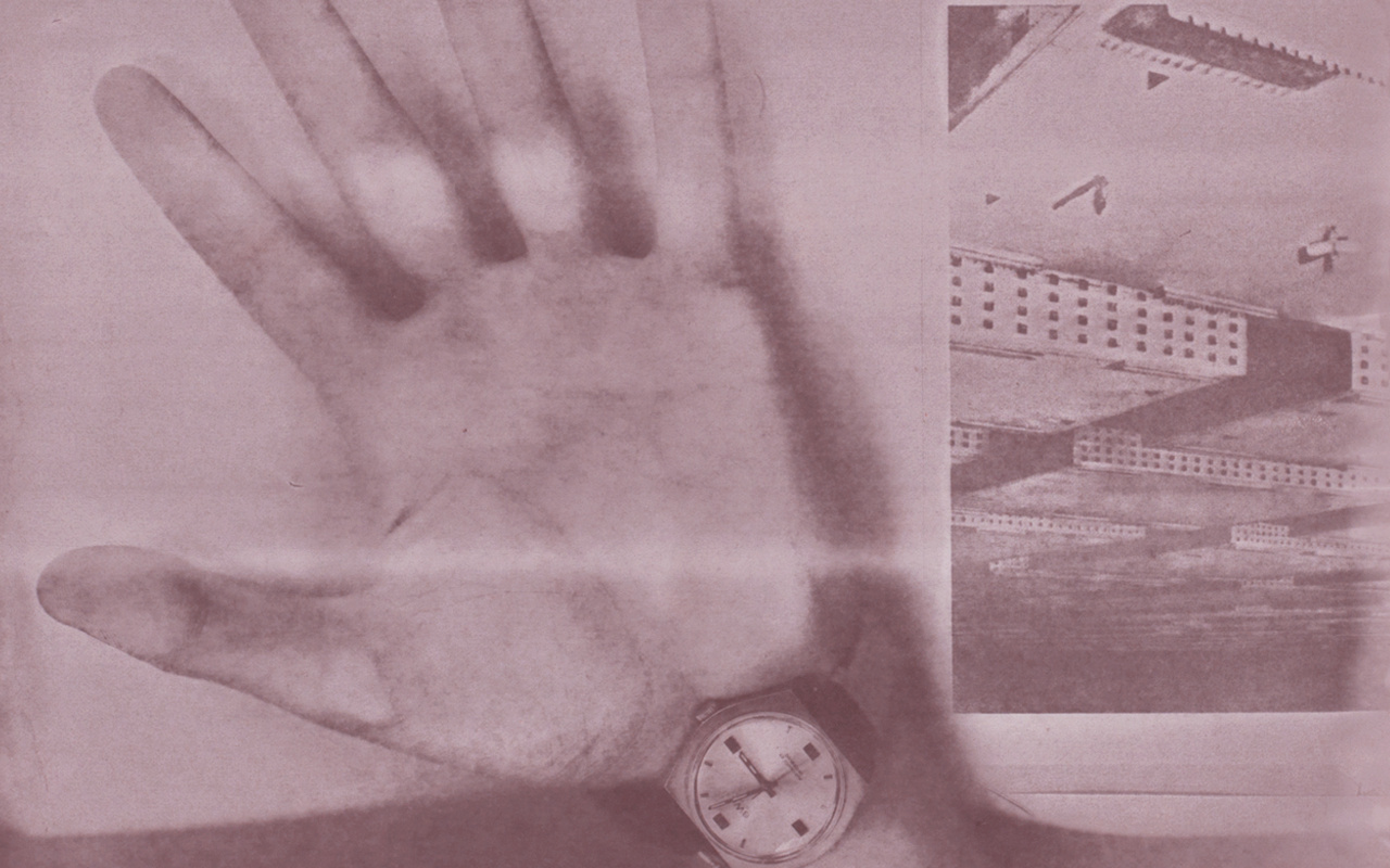 A photocopy depicting a hand can be seen. 