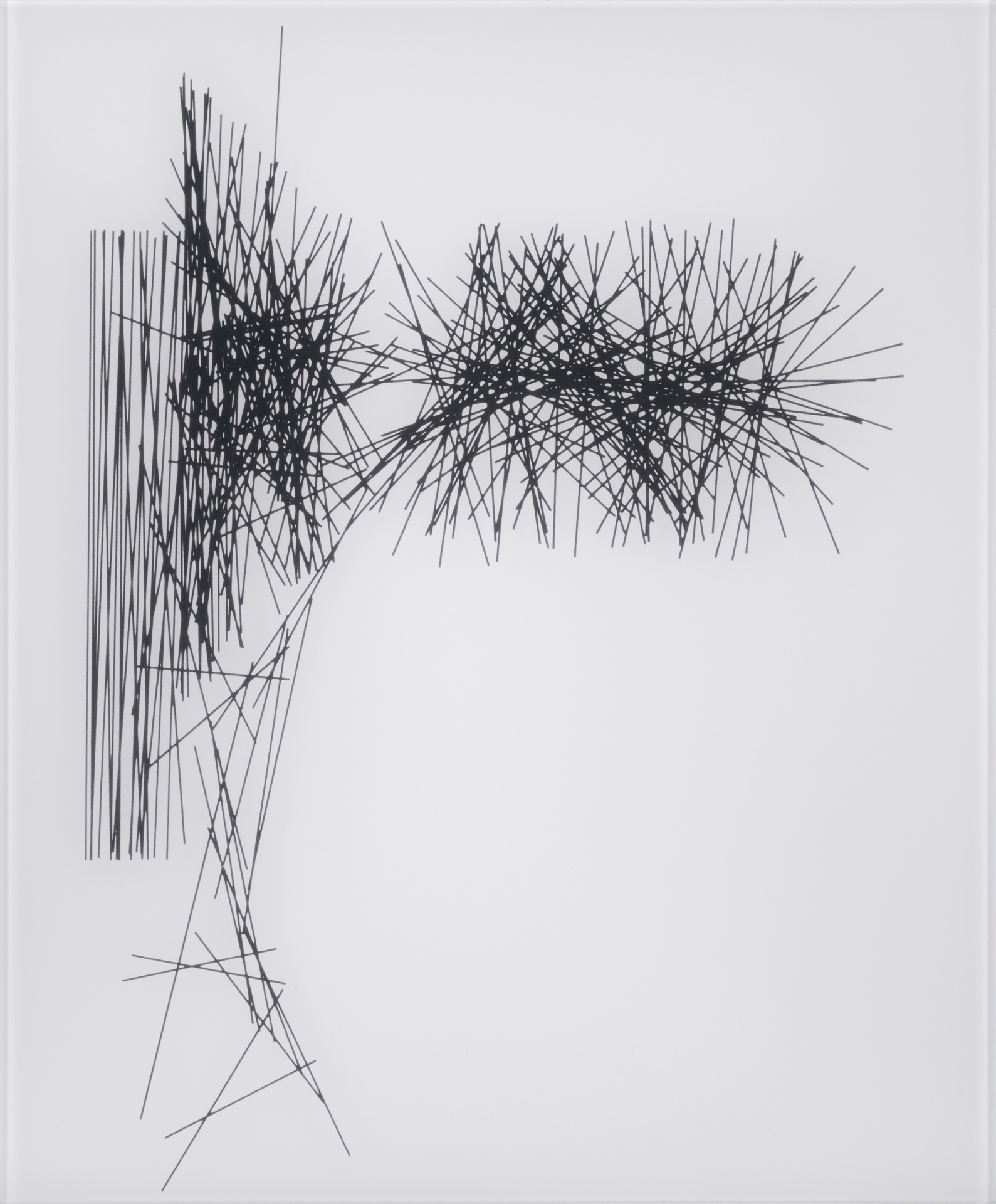 Random superposition and explosion of straight lines