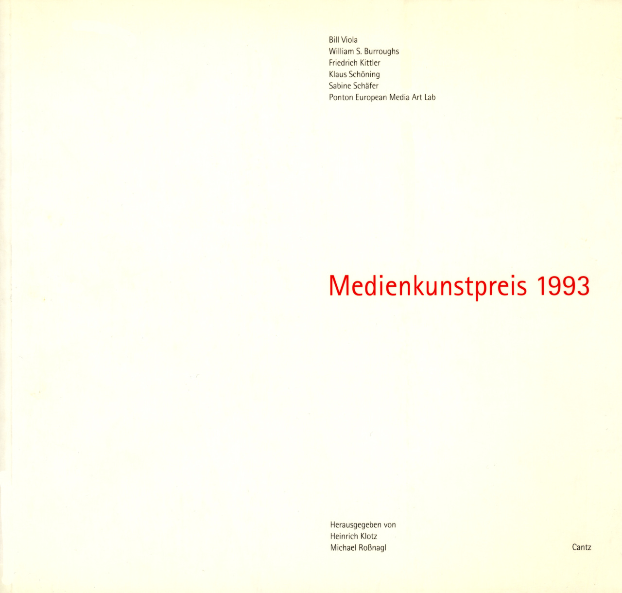 Cover of the publication »Medienkunstpreis 1993t«