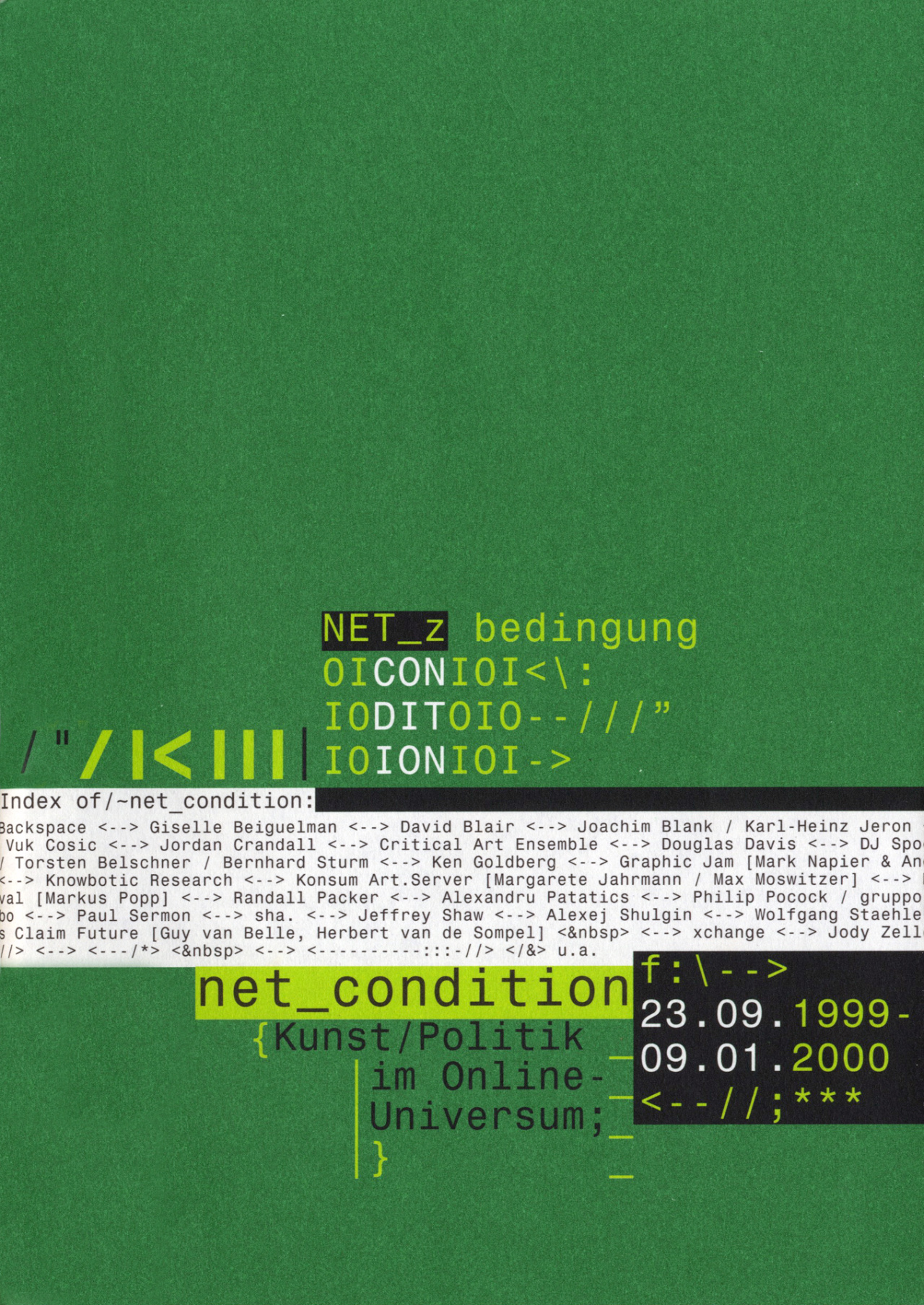 Cover of the publication »Net_Condition. Kunst / Politik im Online-Universum«