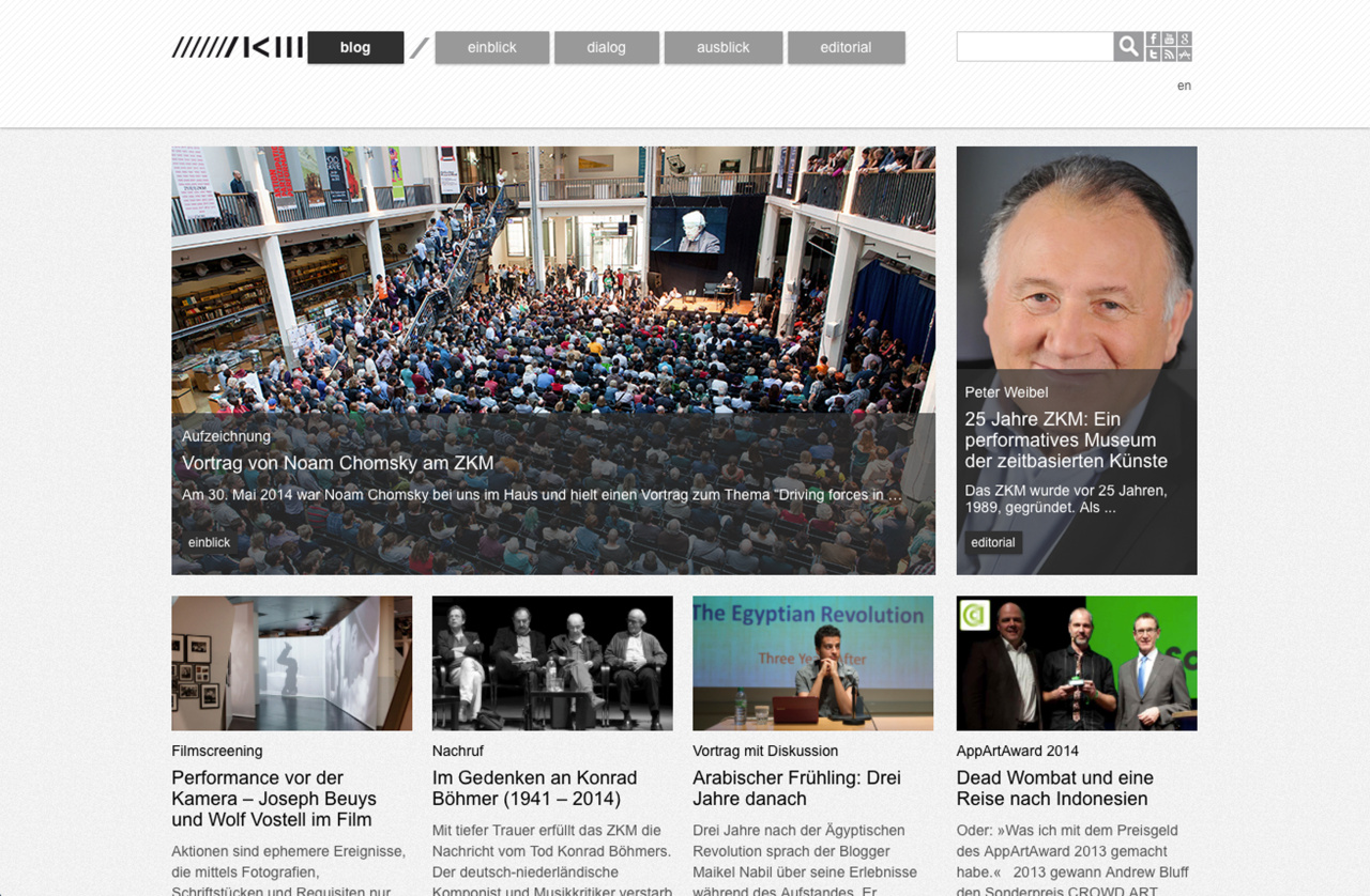 Screenshot der Online-Publikation »ZKM-Blog«