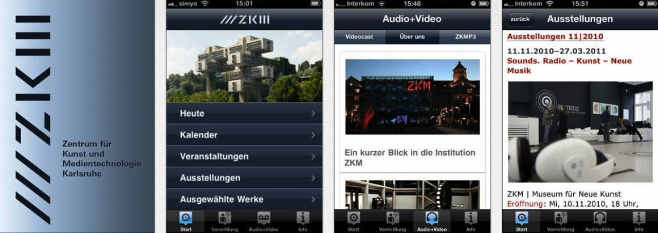 Screenshots der App »ZKM«