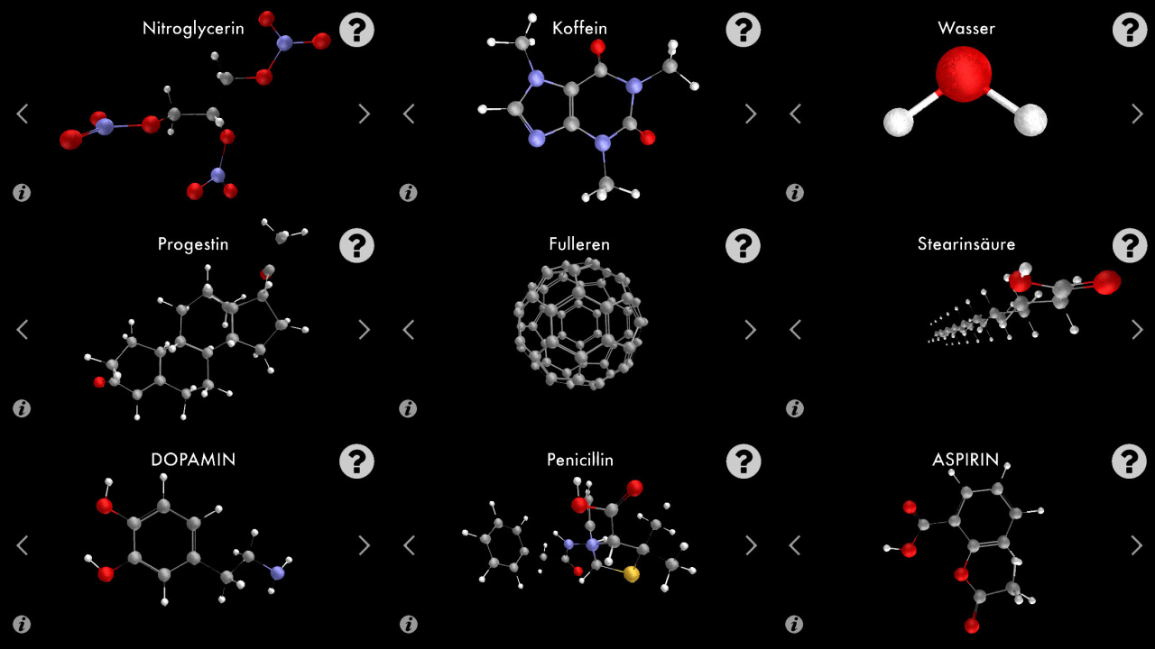 Schwarze Fläche mit schematischer Darstellung von Molekülen.