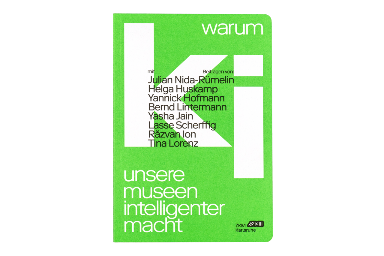 Ein hellgrünes Cover der Publikation "warum ki unsere museen intelligenter macht"
