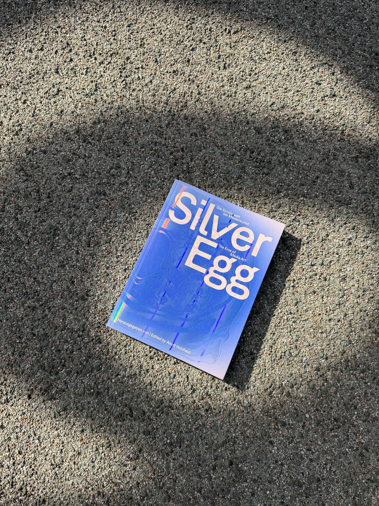 Ein blau-silberner Katalog mit der Aufschrift "Silber Egg"