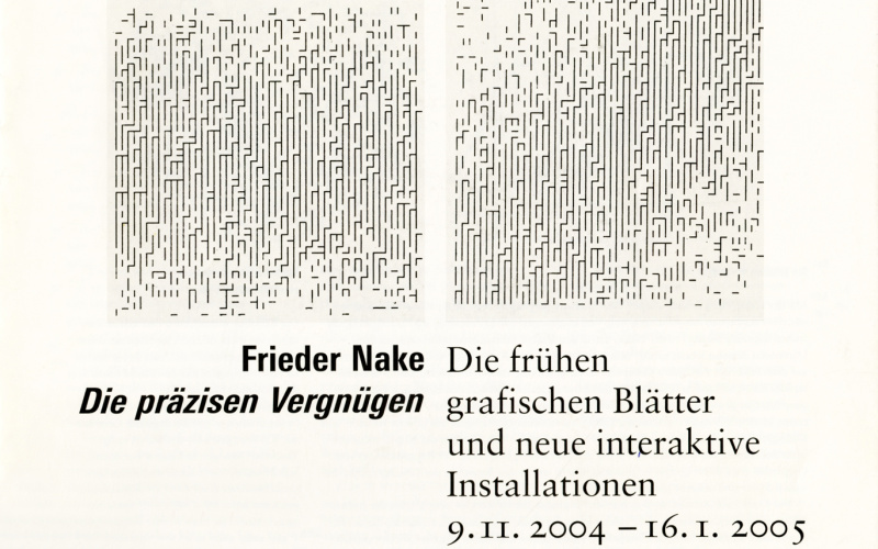 Cover of the publication »Frieder Nake: Die präzisen Vergnügen«
