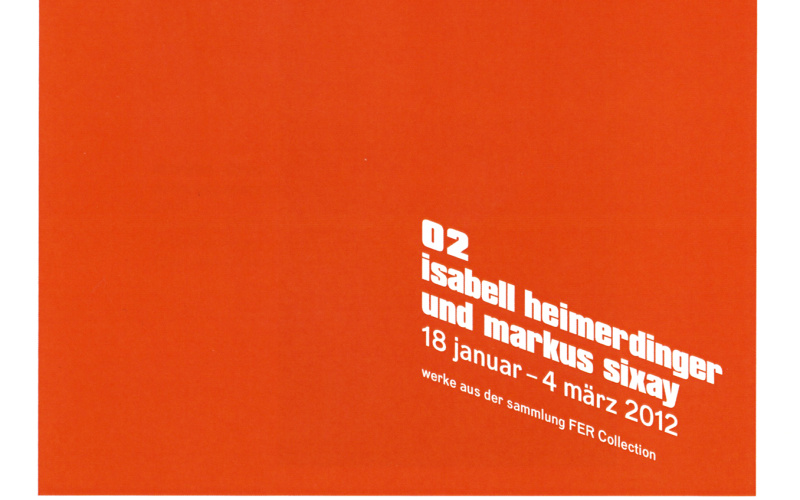 Cover der Publikation »Sensor. Zeitraum für junge Positionen. 02 Isabell Heimerdinger & Markus Sixay. Werke aus der Sammlung FER Collection«