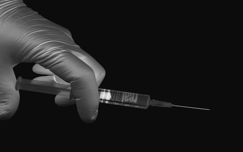 Lynn Hershman Leeson, Hand Syringe after Michaelangelo, 2014