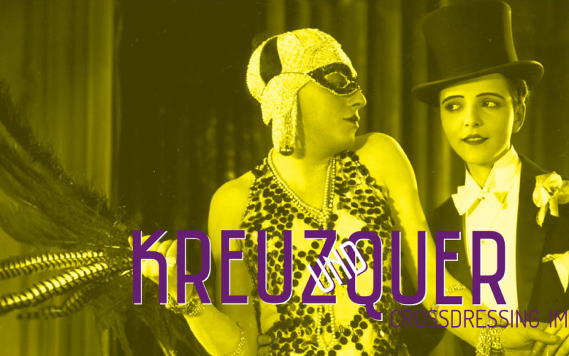 Sepia image of two women in costumes of the 30s.