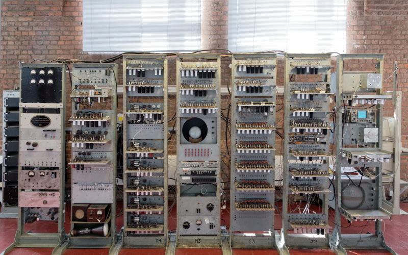 One can see a reconstruction of »Manchester Baby«, the first computer in the world