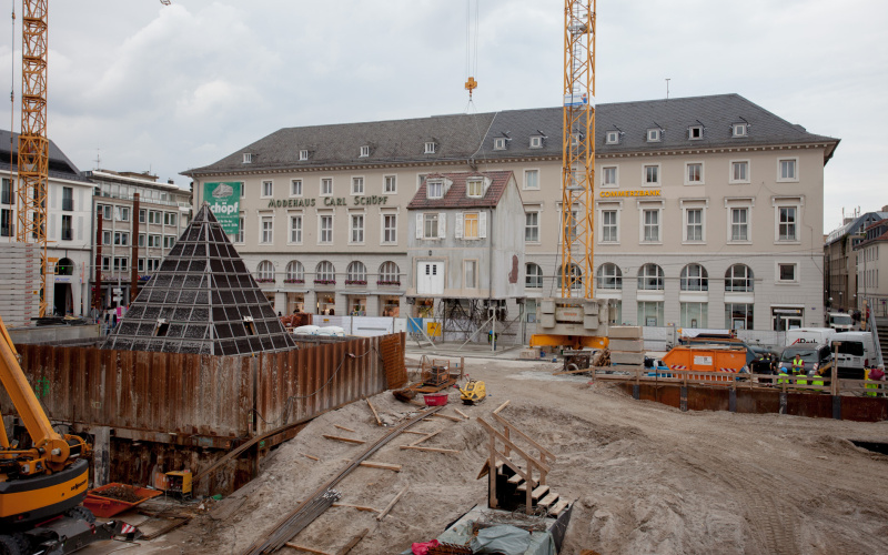 A House hangs on a crane