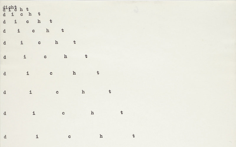 Gerhard Rühm, »aus der Serie SCHREIBMASCHINENIDEOGRAMME« - dicht