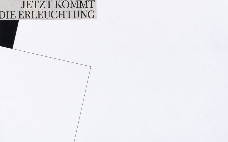 Gerhard Rühm, »aus der Serie REIZWORTZEICHNUNGEN« - JETZT KOMMT DIE ERLEUCHTUNG
