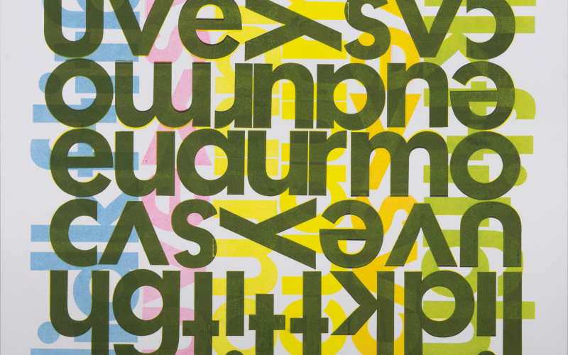 Hansjörg Mayer, »aus der Serie alphabetenquadrat f« - Typoem