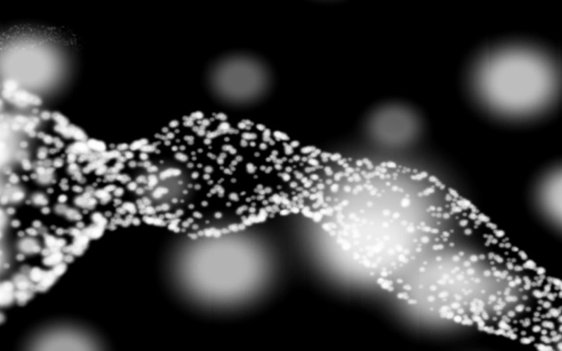 White light points form a kind of canel in black space.