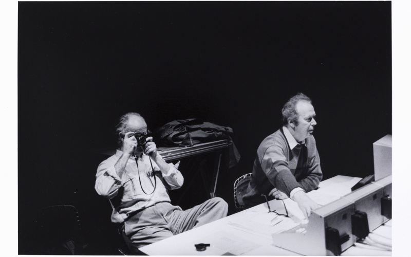 Werk - Luigi Nono (left) with Hans Peter Haller at IRCAM in Paris - ZKM000160279.jpg