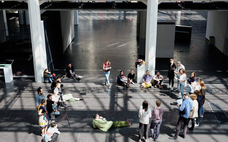 Critical Zones Forschungsseminar an der Staatlichen Hochschule für Gestaltung Karlsruhe (HfG) während der Session im Mai 2018 