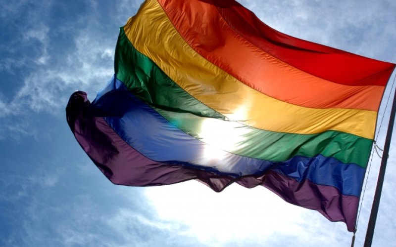 The symbol of the lesbian and gay movement – the standard arch flag