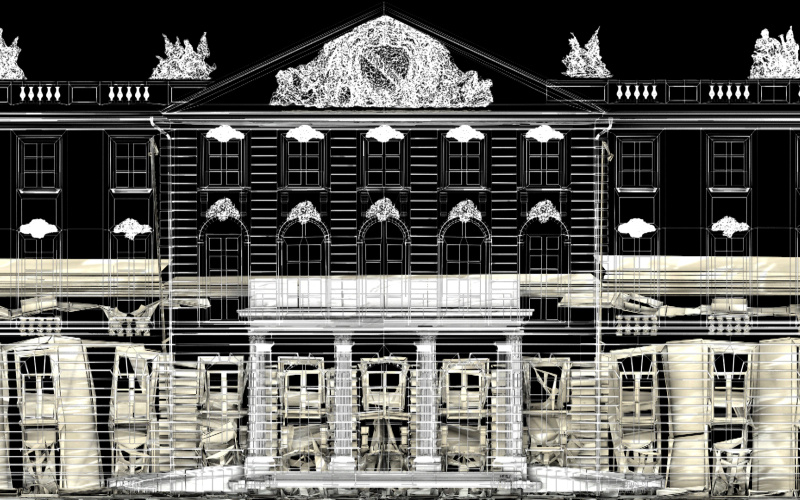Videoprojektionen auf dem Karlsruher Schloss