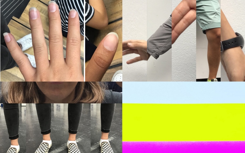Two photos of hands put together to one picture