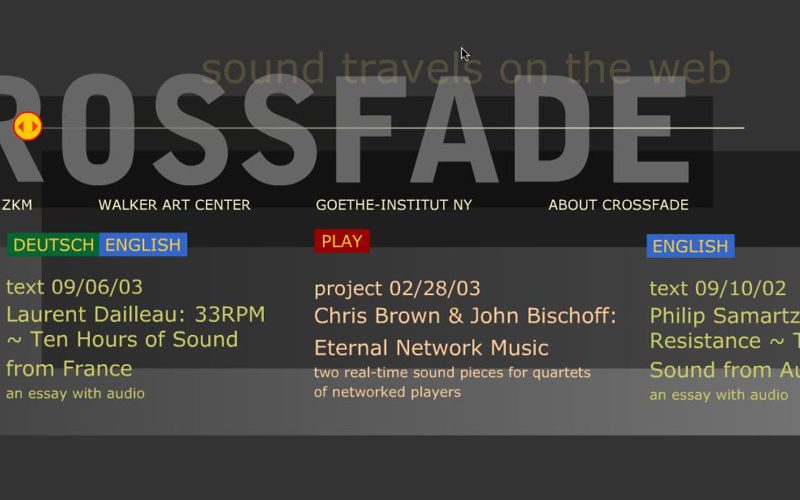 Screenshot der Website »Crossfade«