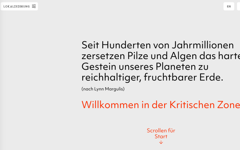 Screenshot »Critical Zones« Ausstellung 