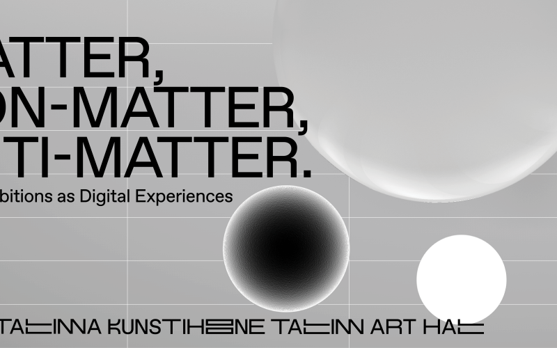 On display is the exhibition banner »Matter, Non-Matter, Anti-Matter«