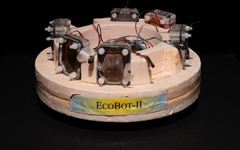 »EcoBot I«, (2002); »EcoBot-II«, (2005) vom Bristol Robotics Laboratory. 