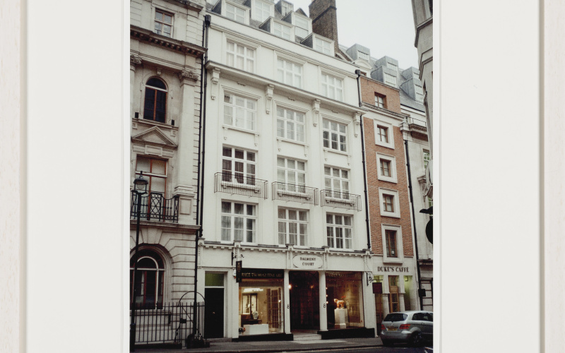 Dalmeney Court, 8 Duke Street (St. James’s), Mayfair, London. That’s where Burroughs used to live between 1965 and 1974.