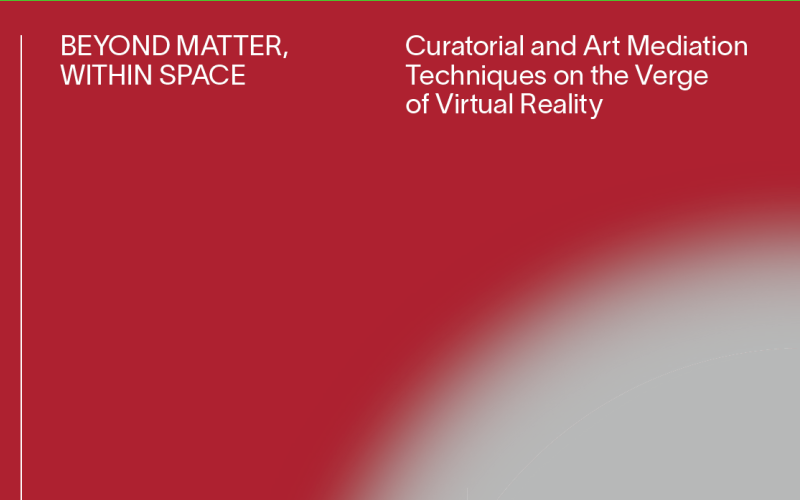 Cover der Publikation »Beyond Matter, Within Space« mit rot silberner Grafik.