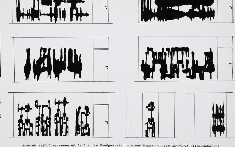 Computerentwürfe für die Wandgestaltung einer Eingangshalle (ADV/ORGA:Wilhelmshafen)