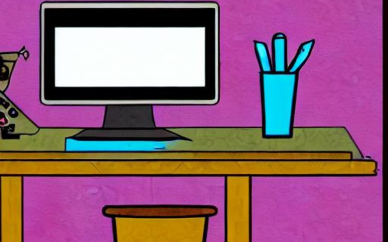 AI-generierter Schreibtisch and Computer