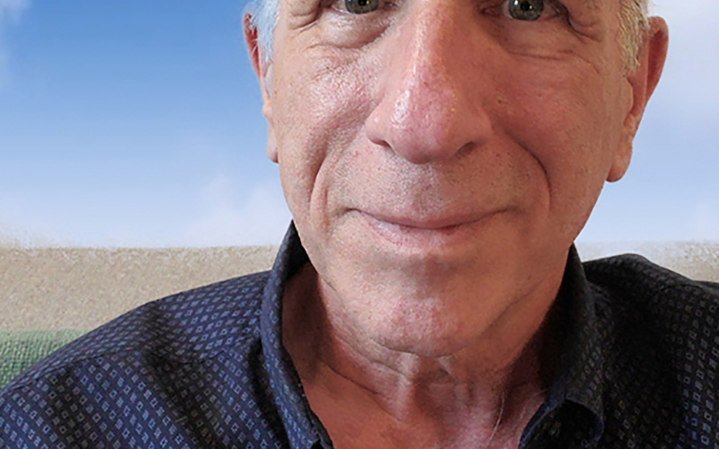 You can see a portrait photo of a person. 