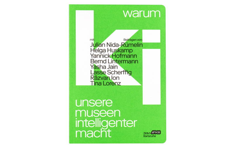 Ein hellgrünes Cover der Publikation "warum ki unsere museen intelligenter macht"