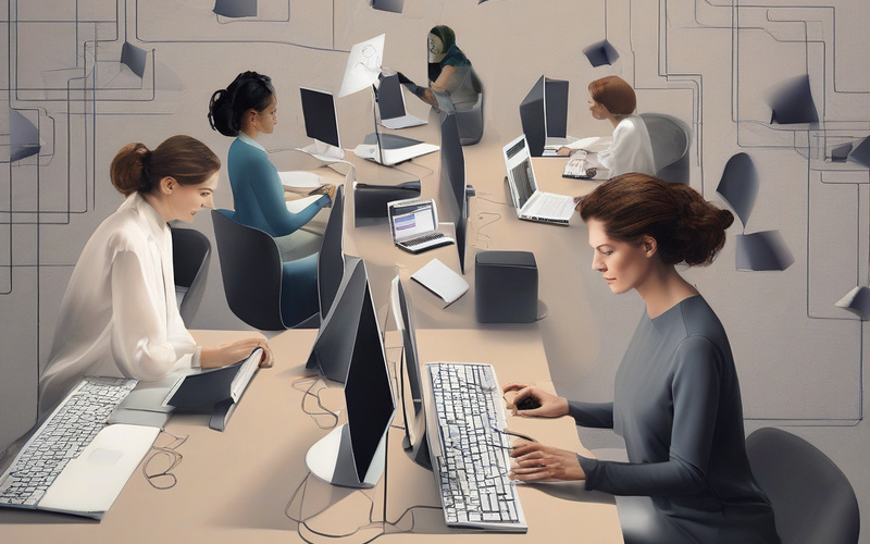 Frauen arbeiten an Computern