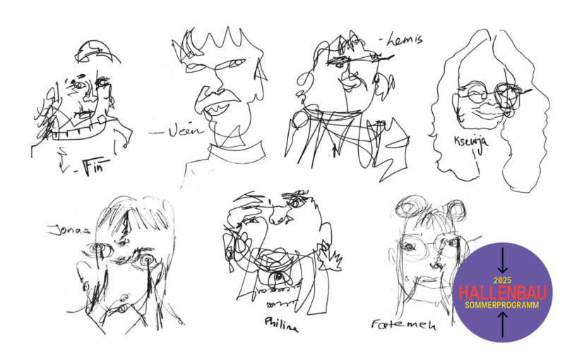 Drawing exercise with portraits of the 2025 Masterclass scholarship holders