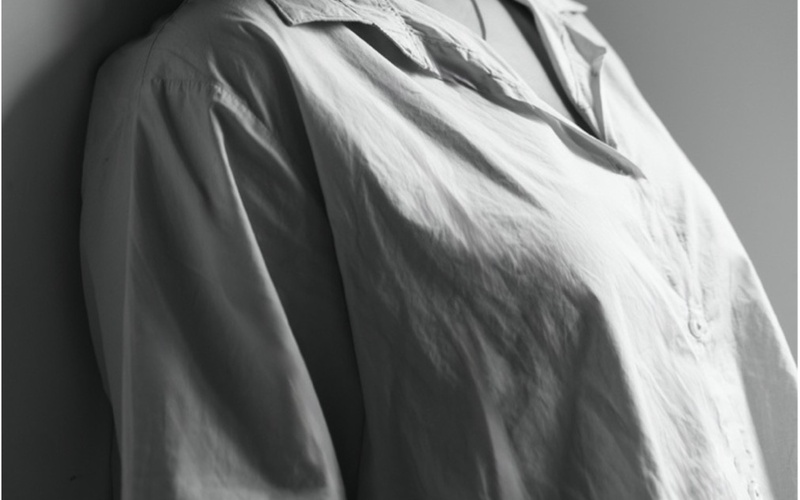 A black and white portrait photo of a person.