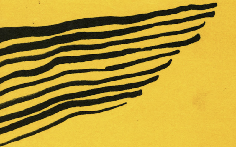 Gelber Hintergrund mit schwarzen Streifen.