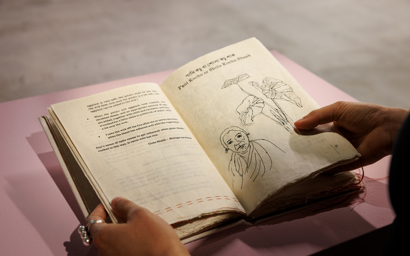 Hände sind zu sehen, welche ein Buch halten und durchschauen.