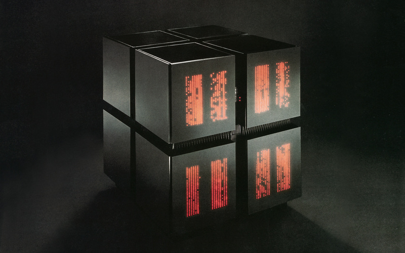 The Connection Machine CM-2, a black box with red lights.